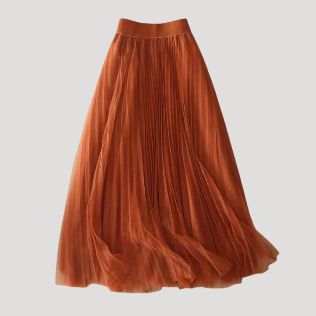 Women’s Pleated Skirt Long Tulle High Waisted Flowing