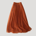 Women’s Pleated Skirt Long Tulle High Waisted Flowing