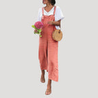 Women’s Linen Overalls Wide Leg Suspender Jumpsuit Pants