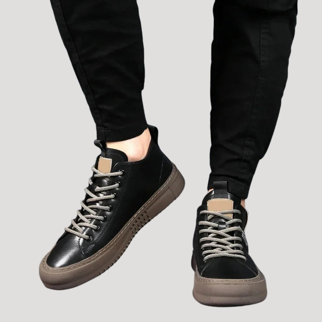 Men’s Sneakers Casual High Top Leather Platform Shoes