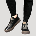 Men’s Sneakers Casual High Top Leather Platform Shoes