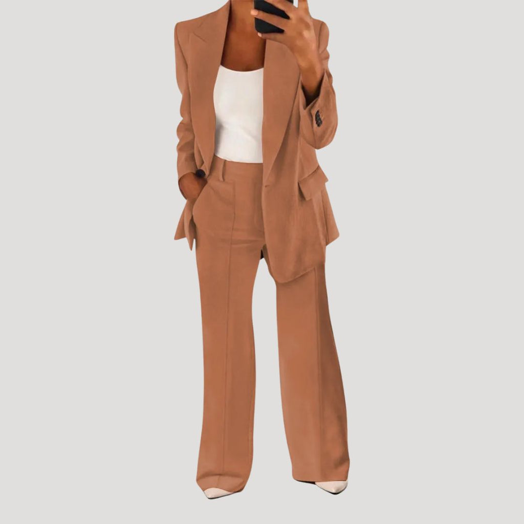 Women’s Blazer Pants Set Tailored Straight Leg Suit Outfit