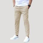 Men’s Chino Pants Elastic Waist Slim Fit Casual Trousers