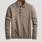 Men’s Polo Sweater Long Sleeve Knit Collar Smart Casual