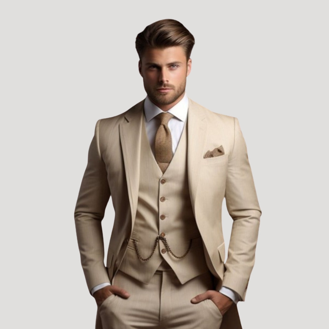 Men’s Three Piece Suit Slim Fit Blazer Vest Pants Set