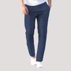 Men’s Drawstring Linen Blend Trousers Relaxed Casual Fit