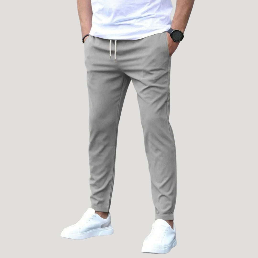 Men’s Chino Pants Elastic Waist Slim Fit Casual Trousers