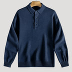 Men’s Polo Sweater Long Sleeve Knit Collar Smart Casual