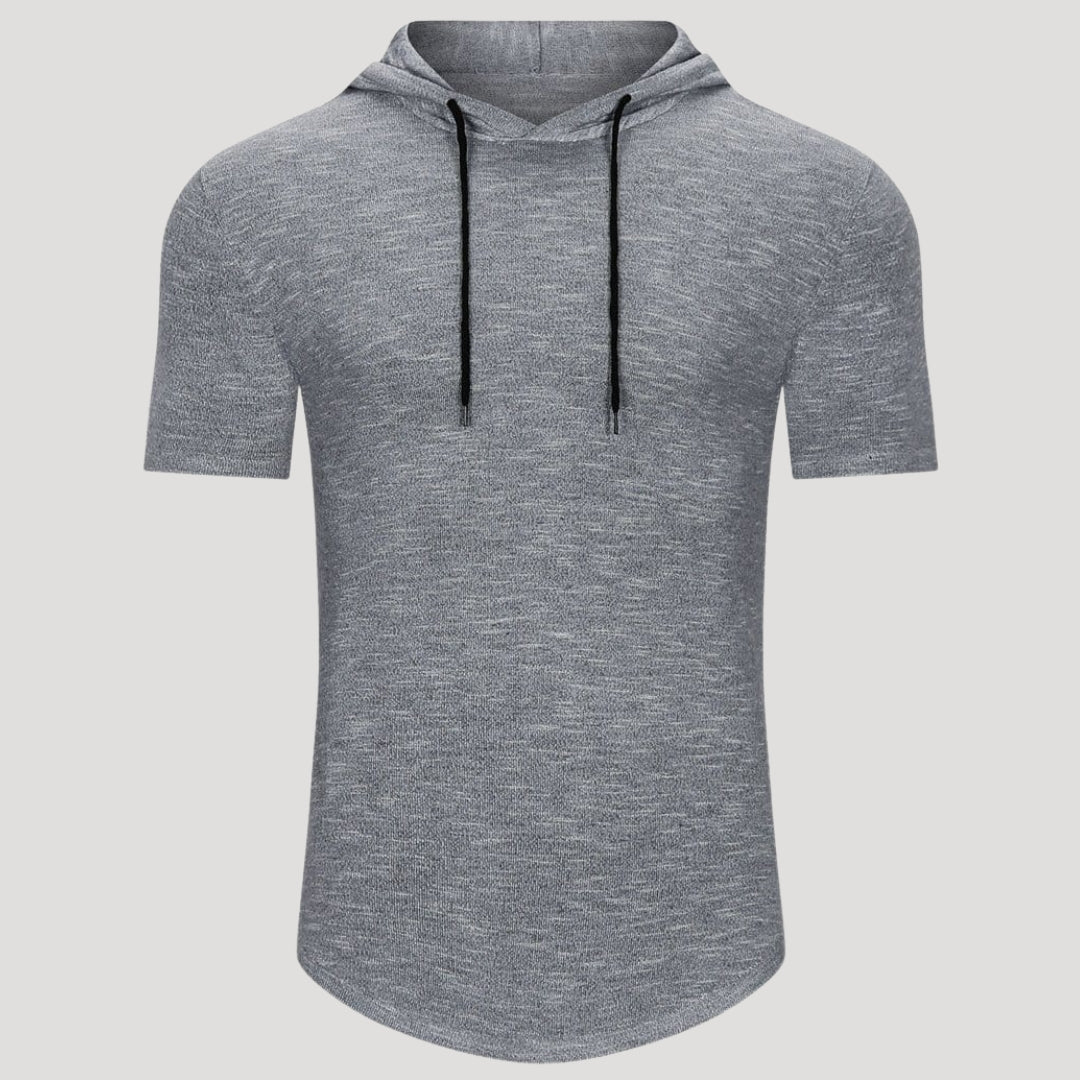 Men’s Short Sleeve Hooded T Shirt Slim Fit Casual Pullover Tee