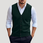 Men’s Sweater Vest Button Casual Lightweight Knit