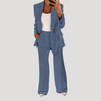 Women’s Blazer Pants Set Tailored Straight Leg Suit Outfit