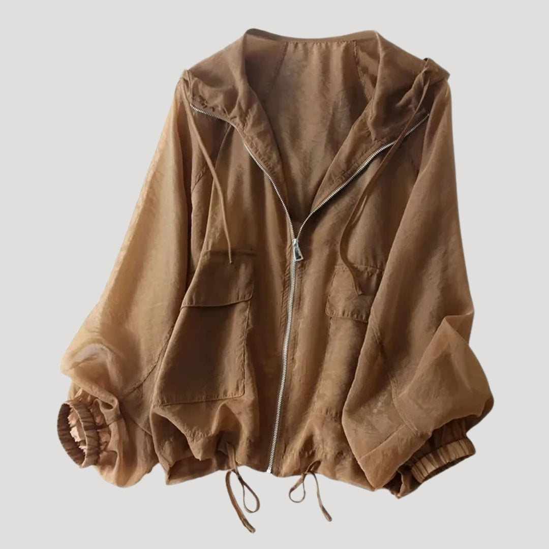 Women’s Jacket Lightweight Hooded Zip Up Windbreaker Casual