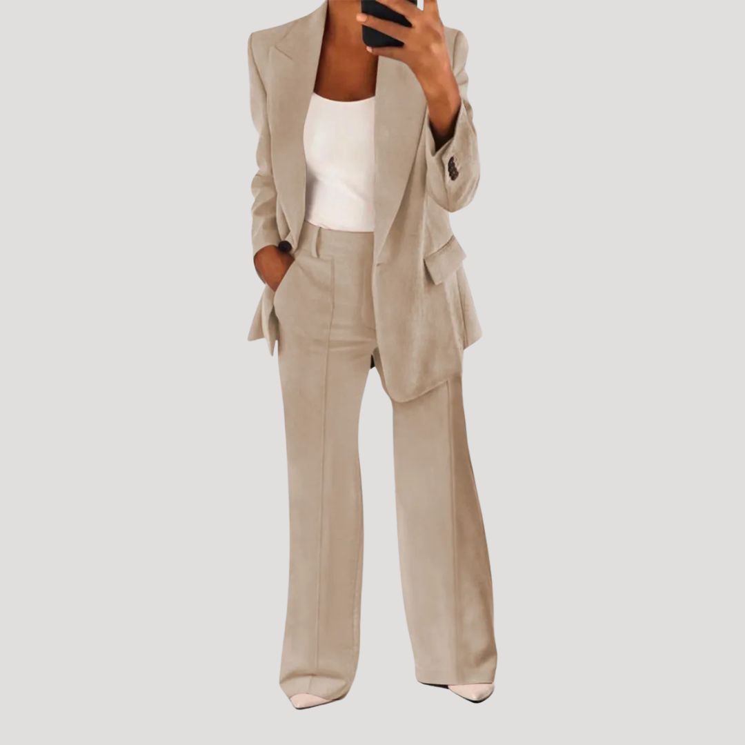 Women’s Blazer Pants Set Tailored Straight Leg Suit Outfit