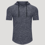 Men’s Short Sleeve Hooded T Shirt Slim Fit Casual Pullover Tee