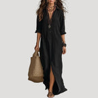 Women’s Summer Dress Maxi Shirt Long Sleeve Casual Loose
