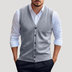 Men’s Sweater Vest Button Casual Lightweight Knit