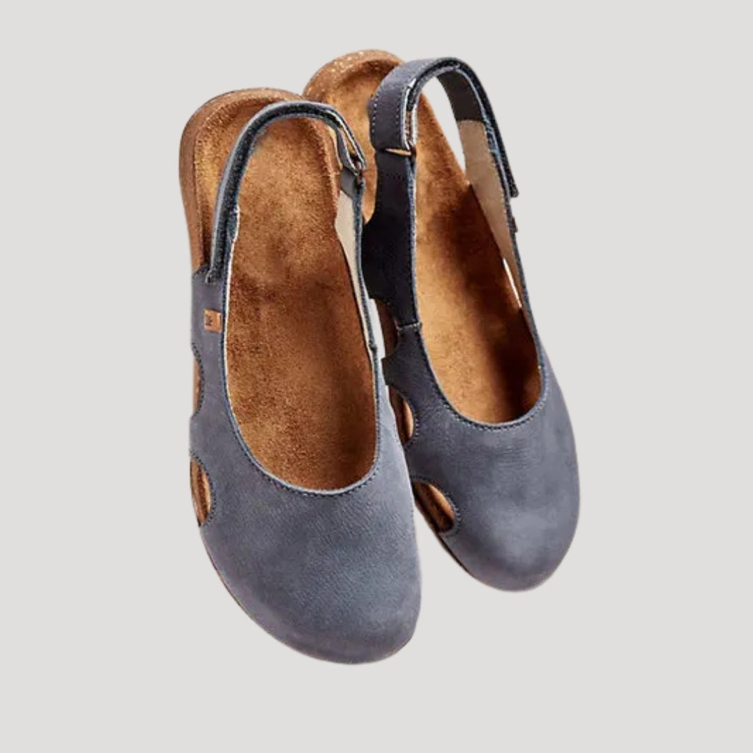 Women's Slingback Flats Leather Casual Comfort Shoes