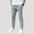Men’s Chino Pants Elastic Waist Slim Fit Casual Trousers