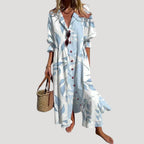 Women’s Summer Dress Maxi Casual Shirt Printed Button