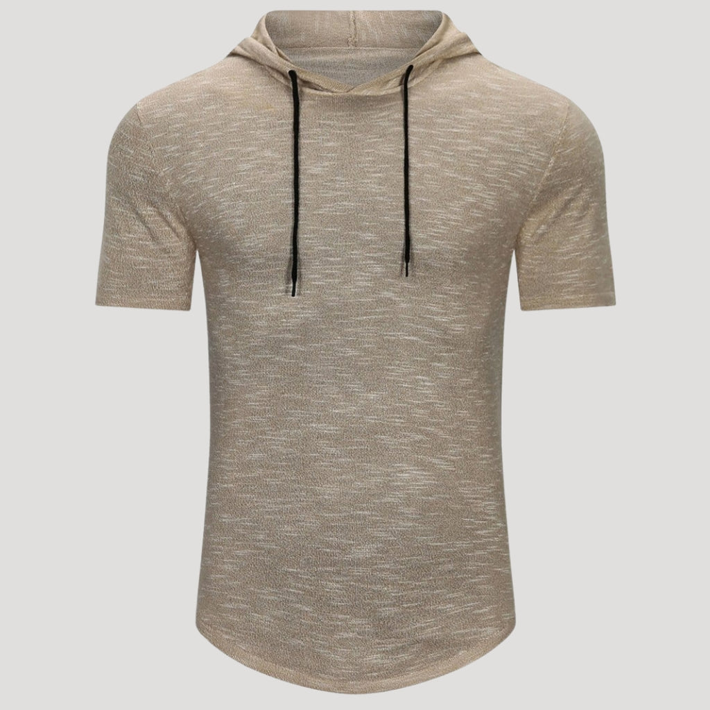 Men’s Short Sleeve Hooded T Shirt Slim Fit Casual Pullover Tee
