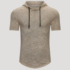 Men’s Short Sleeve Hooded T Shirt Slim Fit Casual Pullover Tee
