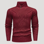 Men’s Cable Knit Shawl Collar Sweater Casual Pullover
