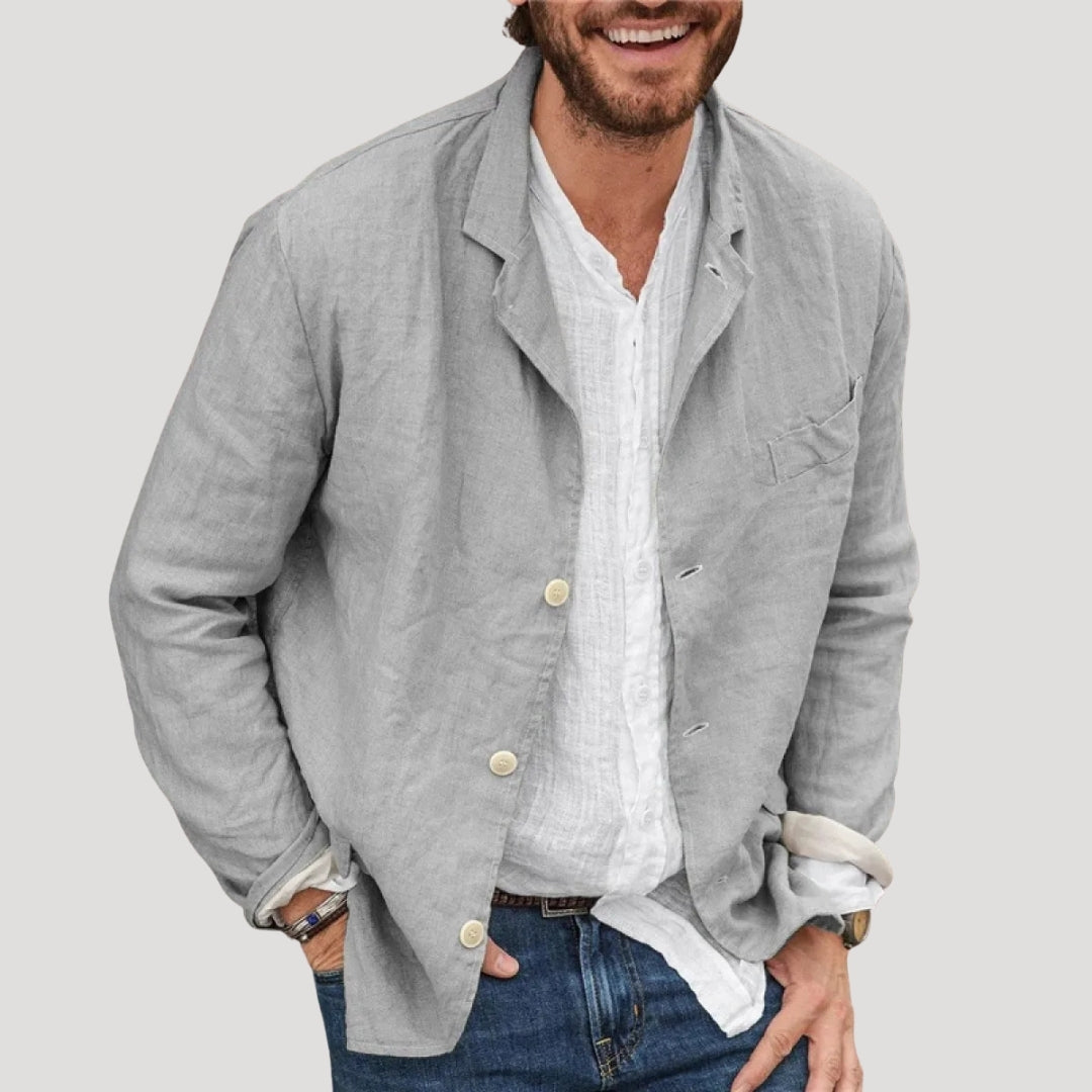 Men’s Button Up Overshirt Relaxed Fit Lightweight Casual Jacket