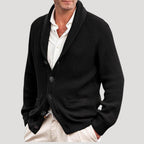 Men Ribbed Knit Cardigan Button Front Long Sleeve Classic Fit
