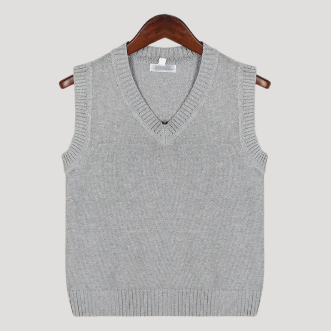 Men’s Sweater Vest Knit V Neck Sleeveless Preppy Striped