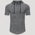 Men’s Short Sleeve Hooded T Shirt Slim Fit Casual Pullover Tee