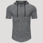 Men’s Short Sleeve Hooded T Shirt Slim Fit Casual Pullover Tee
