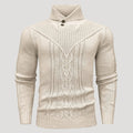 Men’s Cable Knit Shawl Collar Sweater Casual Pullover