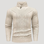 Men’s Cable Knit Shawl Collar Sweater Casual Pullover