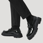 Women’s Loafers Chunky Platform Leather Slip On Shoes