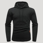 Men’s Quilted Pullover Hoodie Casual Long Sleeve Sweatshirt
