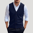 Men’s Sweater Vest Button Casual Lightweight Knit