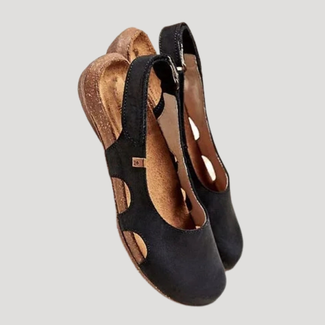 Women's Slingback Flats Leather Casual Comfort Shoes