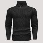 Men’s Cable Knit Shawl Collar Sweater Casual Pullover