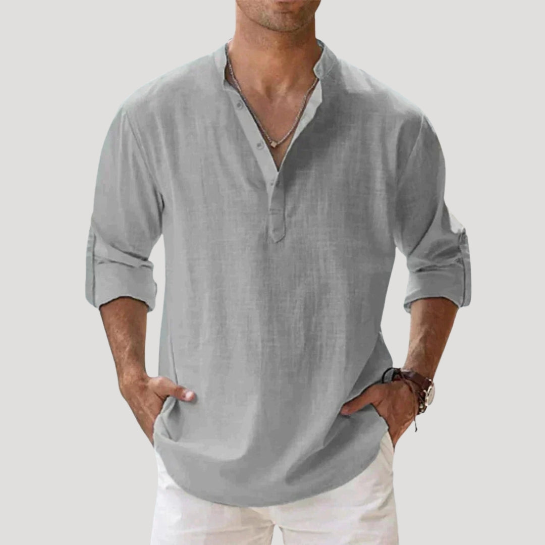 Men’s Henley Shirt Long Sleeve Casual Summer