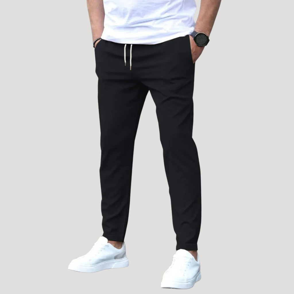 Men’s Chino Pants Elastic Waist Slim Fit Casual Trousers