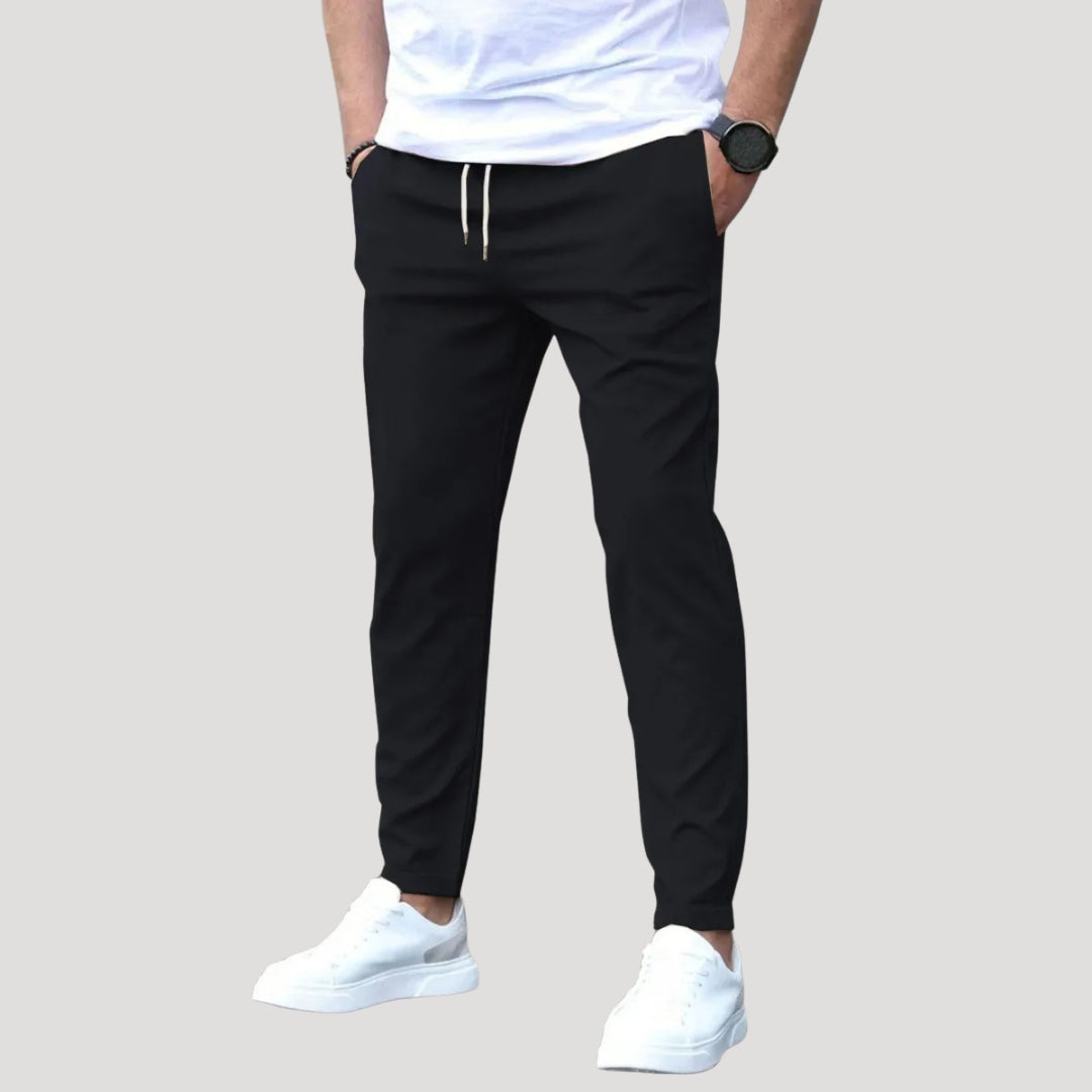 Men’s Chino Pants Elastic Waist Slim Fit Casual Trousers