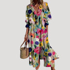 Women’s Summer Dress Maxi Casual Shirt Printed Button