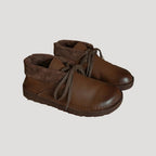Women’s Shoes Brown Leather Casual Walking Slip On Flat