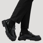 Women’s Loafers Chunky Platform Leather Slip On Shoes