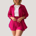 Women’s Shirt And Shorts Two Piece Matching Set