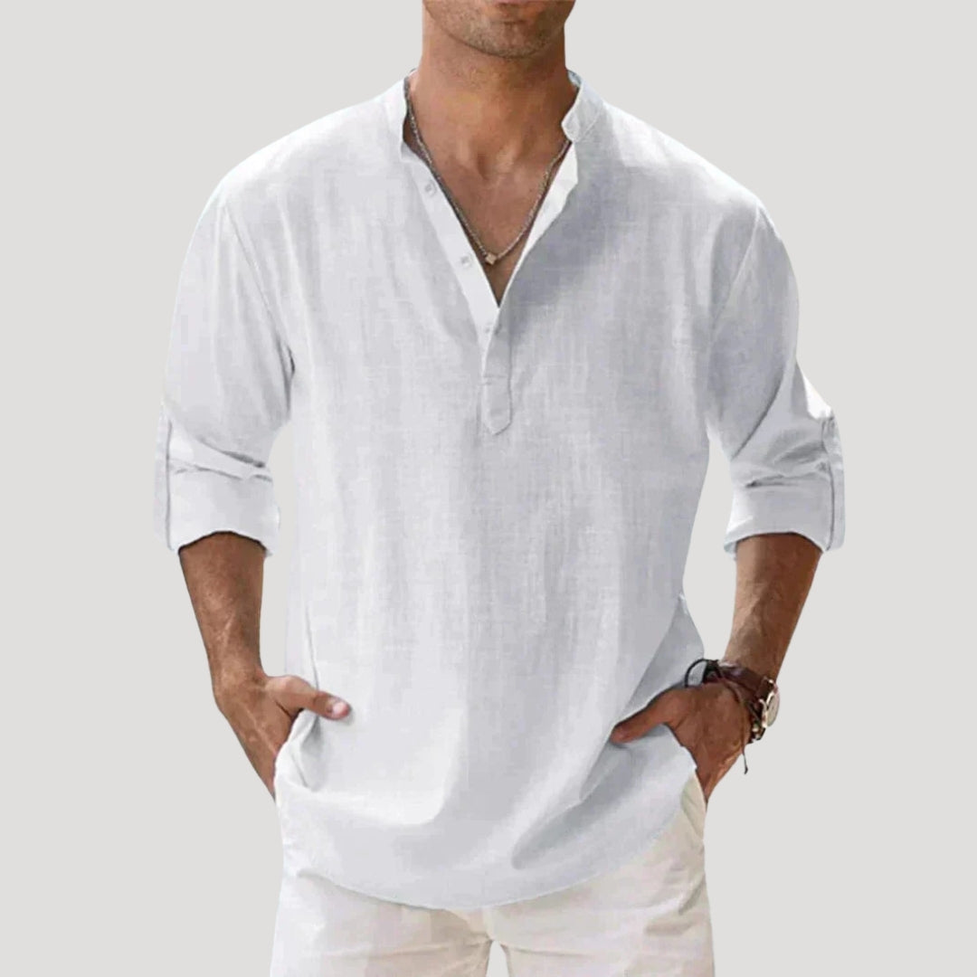 Men’s Henley Shirt Long Sleeve Casual Summer
