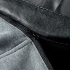 Men’s Black Leather Hooded Jacket With Utility Pockets