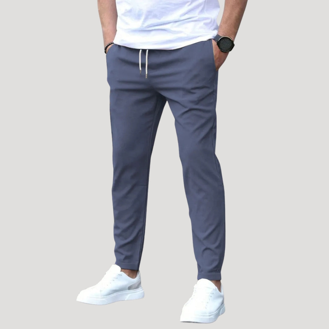 Men’s Chino Pants Elastic Waist Slim Fit Casual Trousers
