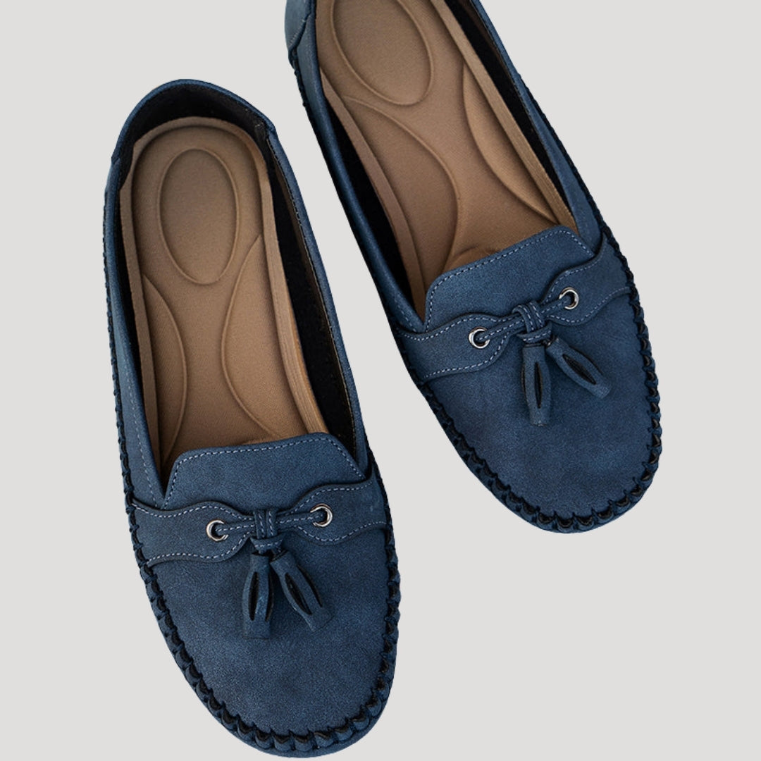 Women's Suede Loafers Tassel Slip On Casual Flats