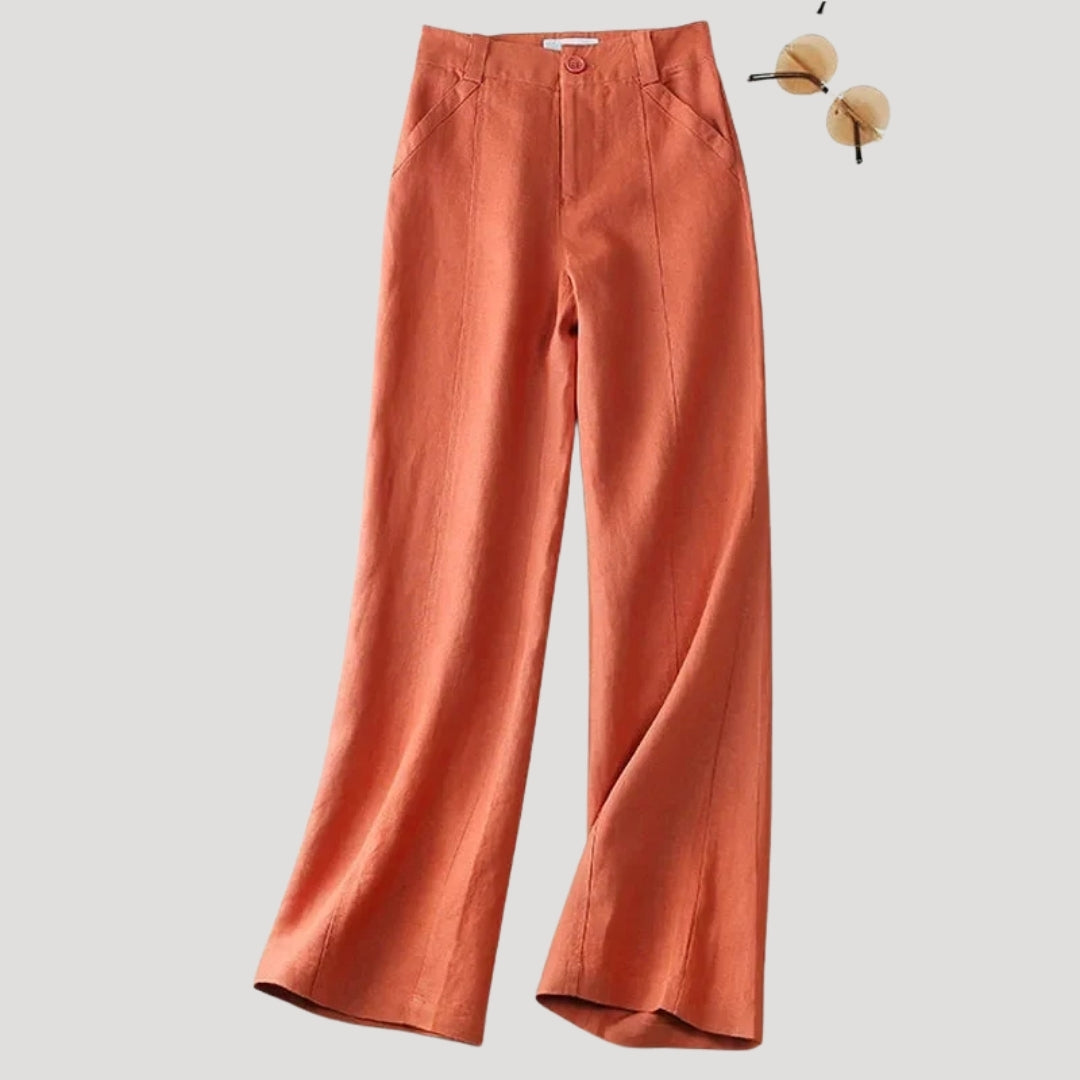 Women’s Linen Pants Wide Leg High Waist Casual Loose